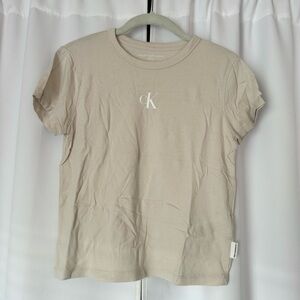 Calvin Klein Stone Beige Cotton T-Shirt Size Small